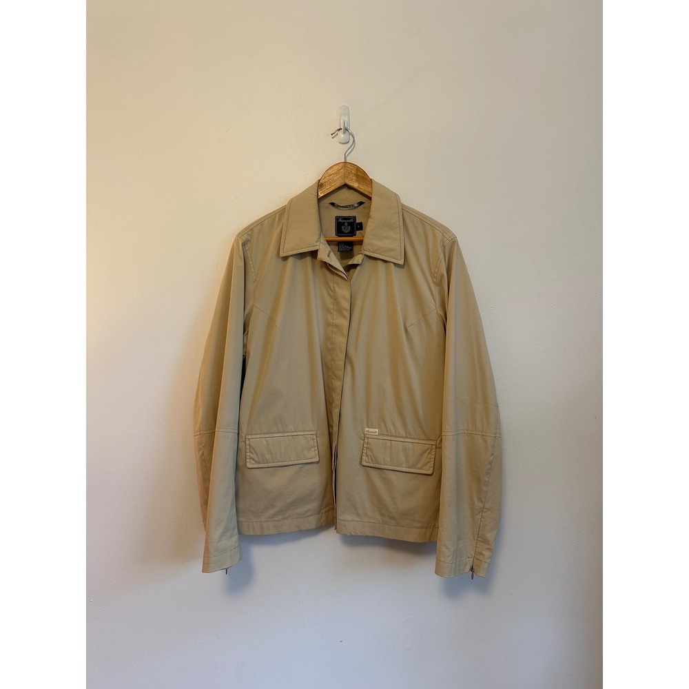 Faconnable Albert Goldberg Tan Cotton Blend Utility Jacket | Size Large